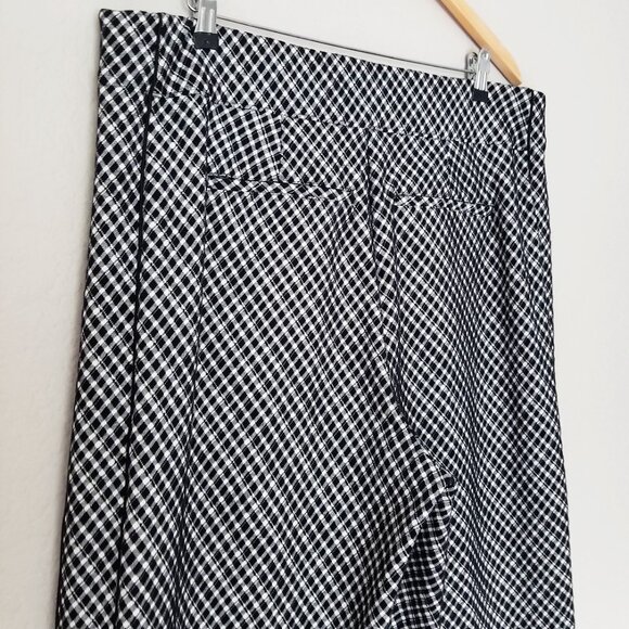 Spanx Super Smooth Perfect Fit Ponte Jacquard Wide Leg Black Plaid Checkered 1X - Picture 9 of 16